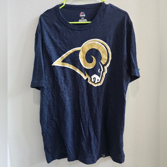 Majestic Navy blue lightweight Los Angeles Rams t-shirt size large - Picture 1 of 3